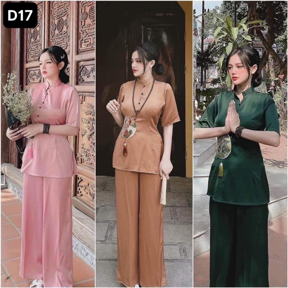 Đồ lam đi chùa cao cấp Đính Đây Ngọc May Mắn Cao Cấp mã D17