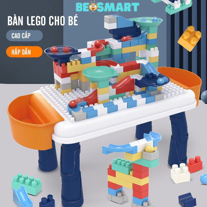 Bộ bàn lego 142 chi tiết cho bé, lego cầu trượt thả bóng đồ chơi trí tuệ cho bé thỏa sức sáng tạo và phát triển