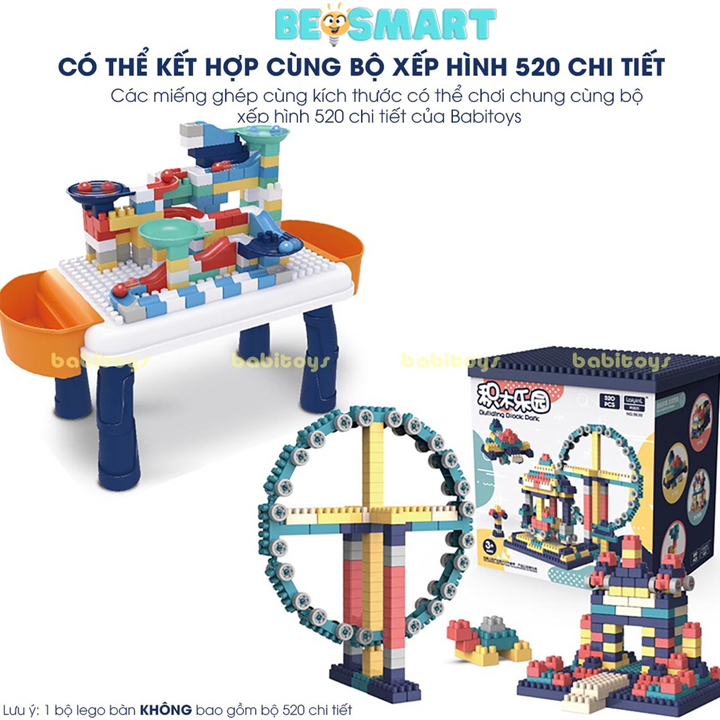 Bộ bàn lego 142 chi tiết cho bé, lego cầu trượt thả bóng đồ chơi trí tuệ cho bé thỏa sức sáng tạo và phát triển
