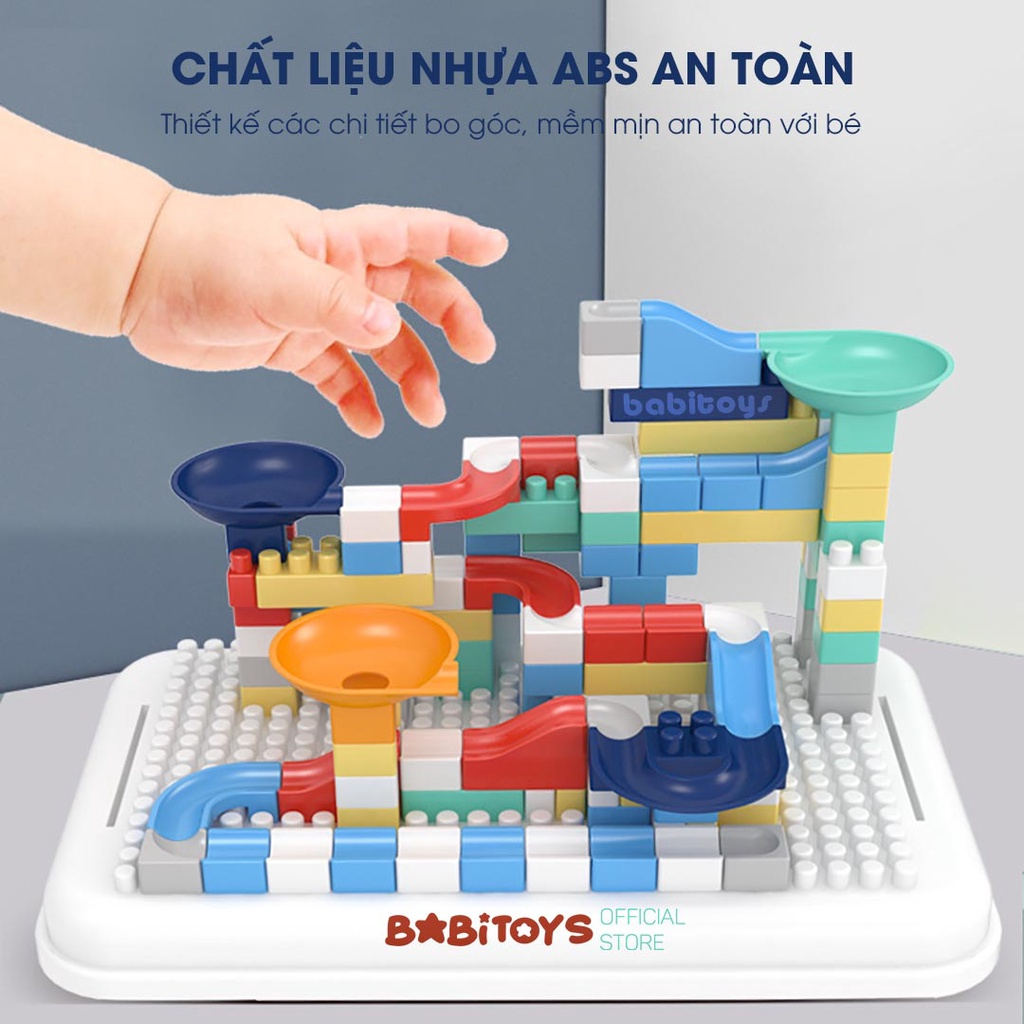 Bộ bàn lego 142 chi tiết cho bé, lego cầu trượt thả bóng đồ chơi trí tuệ cho bé thỏa sức sáng tạo và phát triển