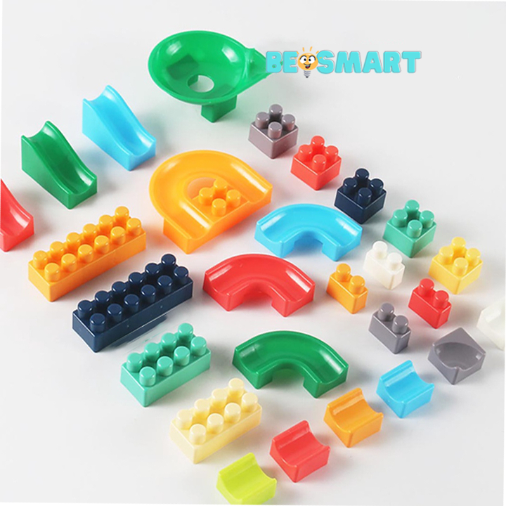 Bộ bàn lego 142 chi tiết cho bé, lego cầu trượt thả bóng đồ chơi trí tuệ cho bé thỏa sức sáng tạo và phát triển