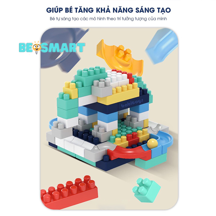 Bộ bàn lego 142 chi tiết cho bé, lego cầu trượt thả bóng đồ chơi trí tuệ cho bé thỏa sức sáng tạo và phát triển