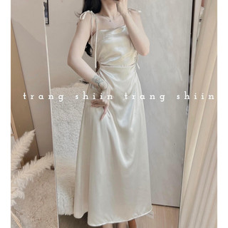 ĐẦM MIDI TRẮNG KHOÉT RÚT EO 2 DÂY