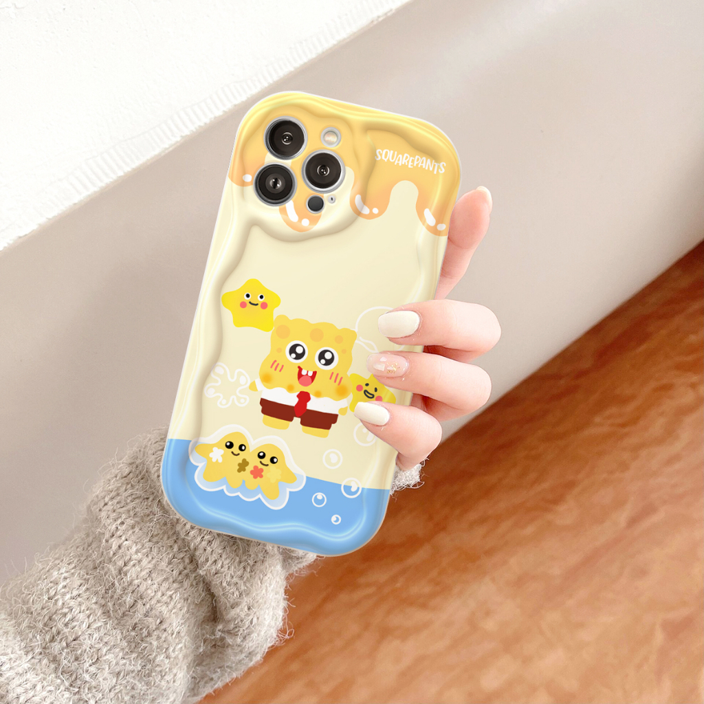 Ốp lưng iphone Viền nổi cạnh sóng cặp đôi Bọt Biển cute 6s/6splus/7/7plus/8/8plus/x/xs/11/12/13/14/pro/max/promax sk07