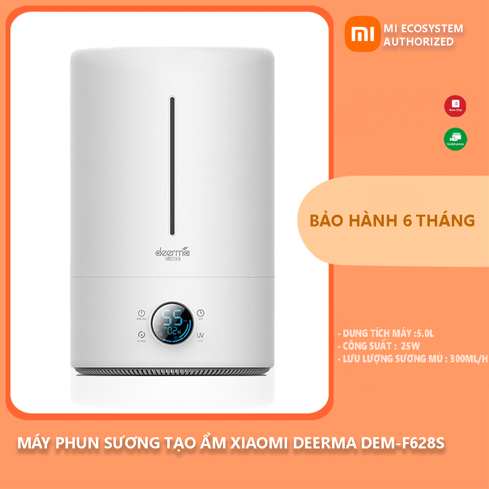 Máy phun sương tạo ẩm Xiaomi Deerma DEM-F628S dung tích 5L, đèn UV làm sạch nguồn nước - Bảo hành 6 tháng