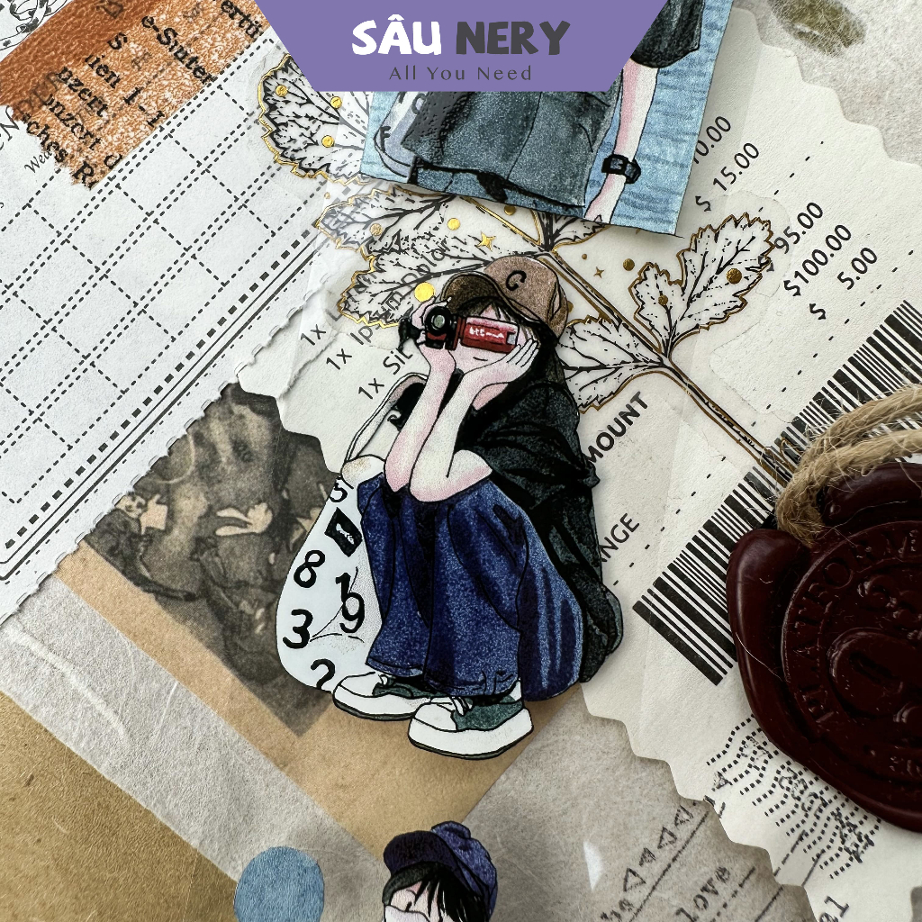 SAUNERY - Băng dán trang trí cô gái cá tính hiện đại (191cm)