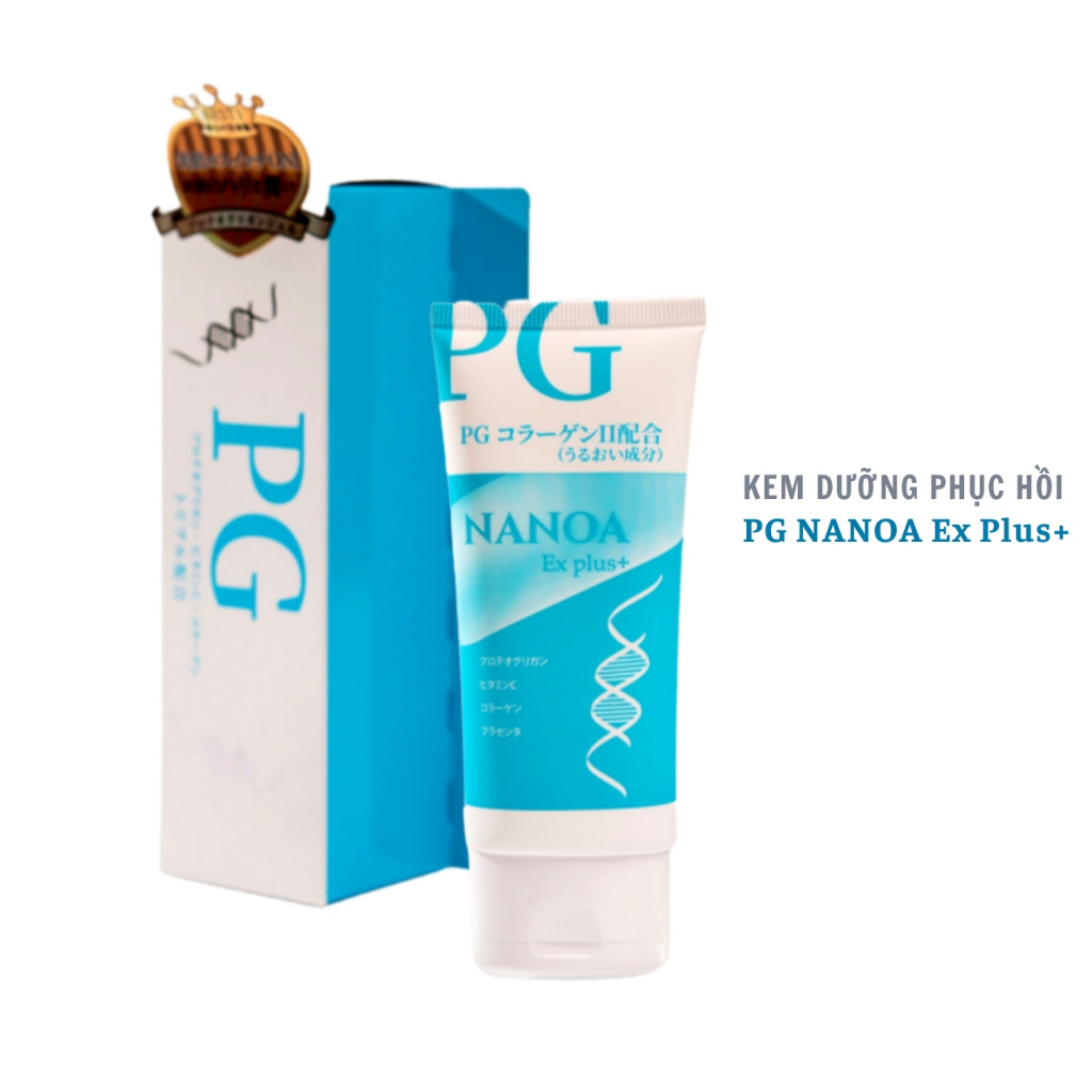 Kem dưỡng &amp; phục hồi da PG Collagen Nanoa Ex Plus+ 100g Nhật Bản, Cấp ẩm phục hồi da sau Peel dạng Gel