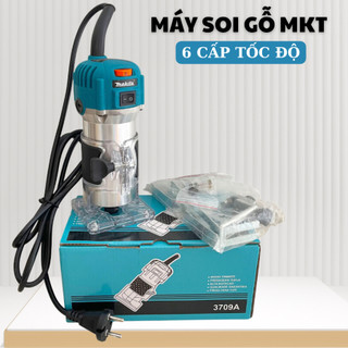Máy soi gỗ điều tốc cầm tay makita 3709 chỉnh tốc độ, công suất 530w - máy đánh cạnh, soi mọng gỗ mũi phay gỗ