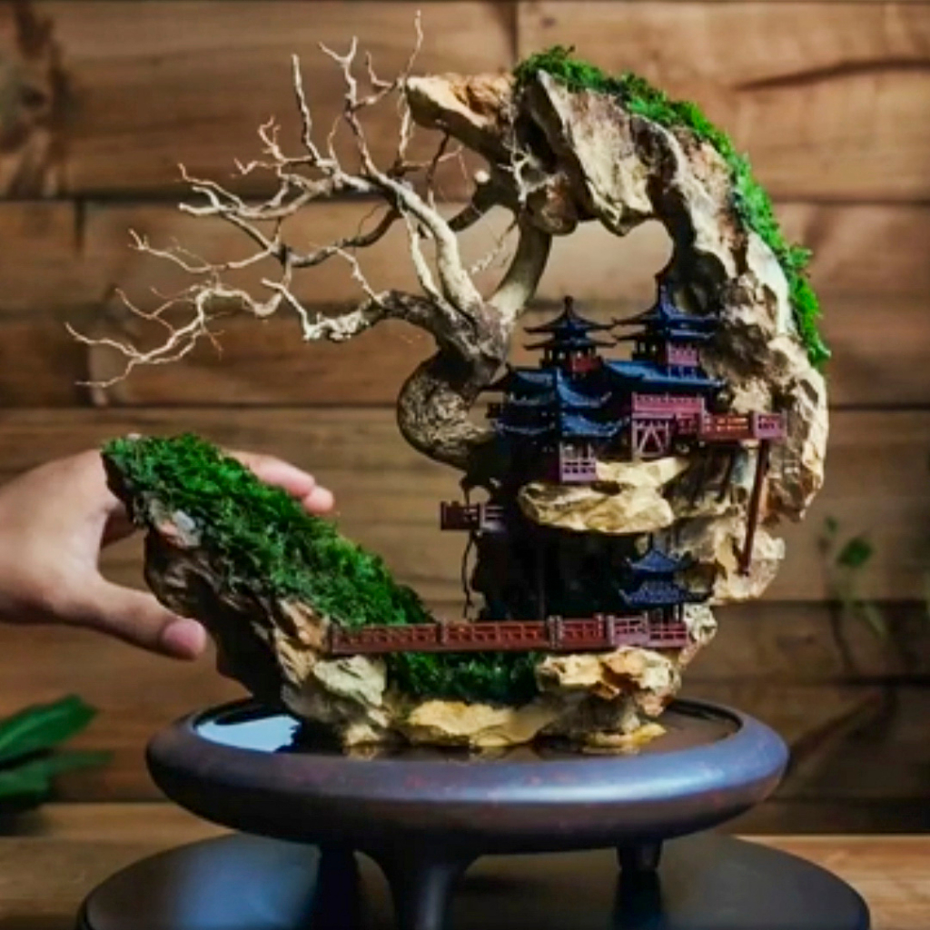 Mô hình chùa Nhật TC90 - trang trí tiểu cảnh, bán cạn, bonsai, Terrarium