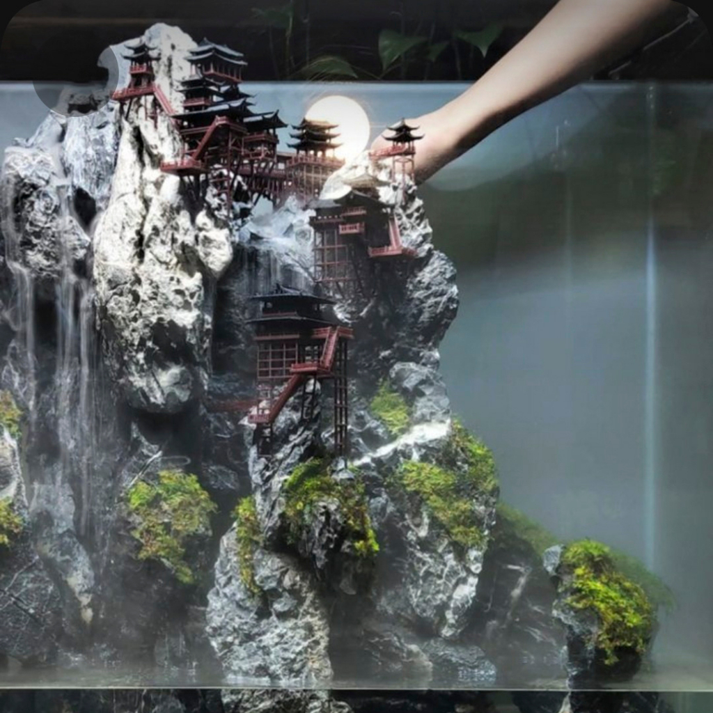 Mô hình chùa Nhật TC90 - trang trí tiểu cảnh, bán cạn, bonsai, Terrarium