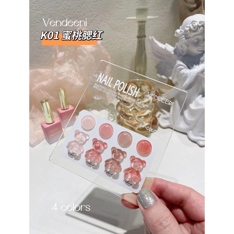 sét Sơn gel thạch gấu 4 màu siêu xinh tặng kèm bảng màu ạ giá siêu rẻ