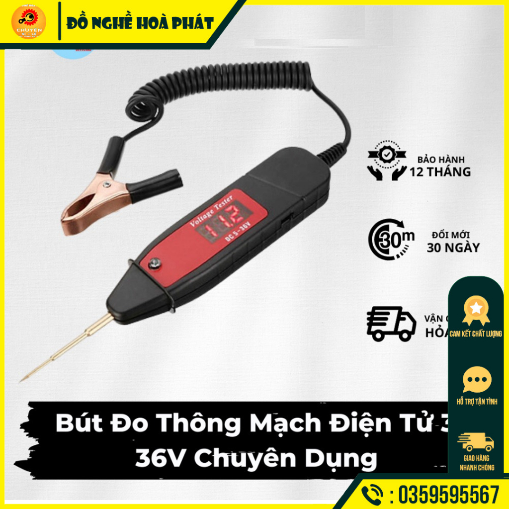 Bút Đo Thông Mạch Điện Tử 3-36V Chuyên Dụng Xe Máy & Ô Tô Cao Cấp