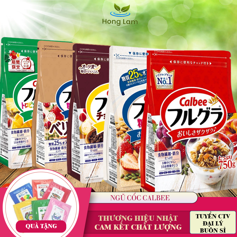 Ngũ cốc hoa quả Calbee Date 10/2023 Bổ Sung Năng Lượng 600g/ 750g