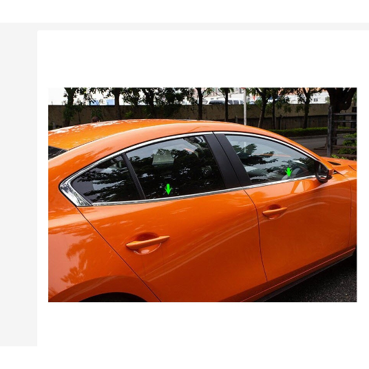 Nẹp chân kính, cong kính mazda 3 inox 2020 - 2022 inox cao cấp