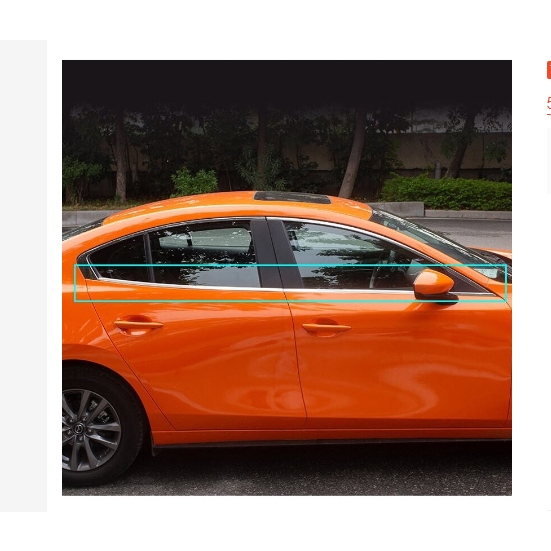 Nẹp chân kính, cong kính mazda 3 inox 2020 - 2022 inox cao cấp