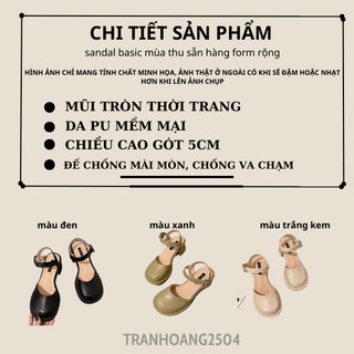 sandal basic mùa thu sẵn hàng form rộng