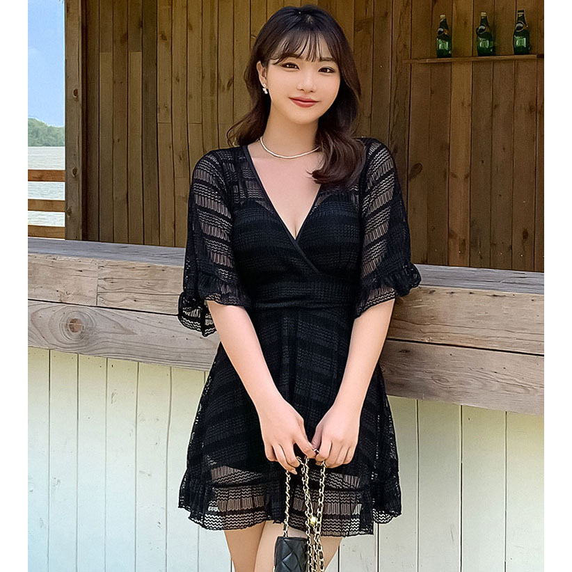 Đồ bơi nữ kín đáo dạng váy có Big size cho người béo mập đi biển