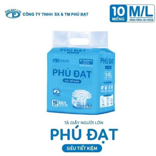 Tã dán người lớn Phú Đạt tiết kiệm, thấm hút gói 10 miếng