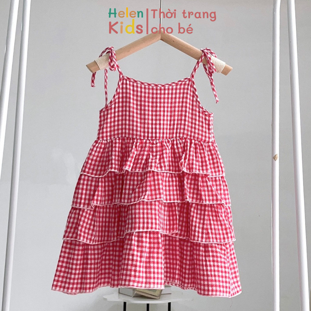 Đầm 2 Dây Bé Gái Helen Kids Váy Xòe Tùng Nhiều Tầng Cho Bé OP5076