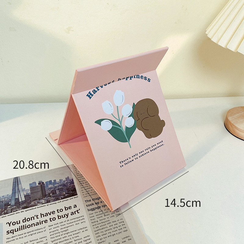Gương giấy để bàn gương trang điểm gấp gọn hình gấu dễ thương Lovely Bear