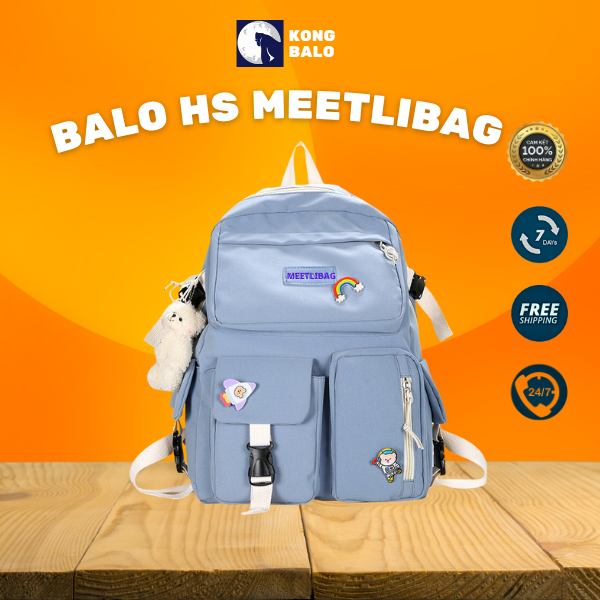 Balo Học Sinh Nam Nữ MEETLIBAG Đi Học Du Lịch Dã Ngoại Đựng Laptop Thời Trang Phong Cách Hàn Quốc -BL04