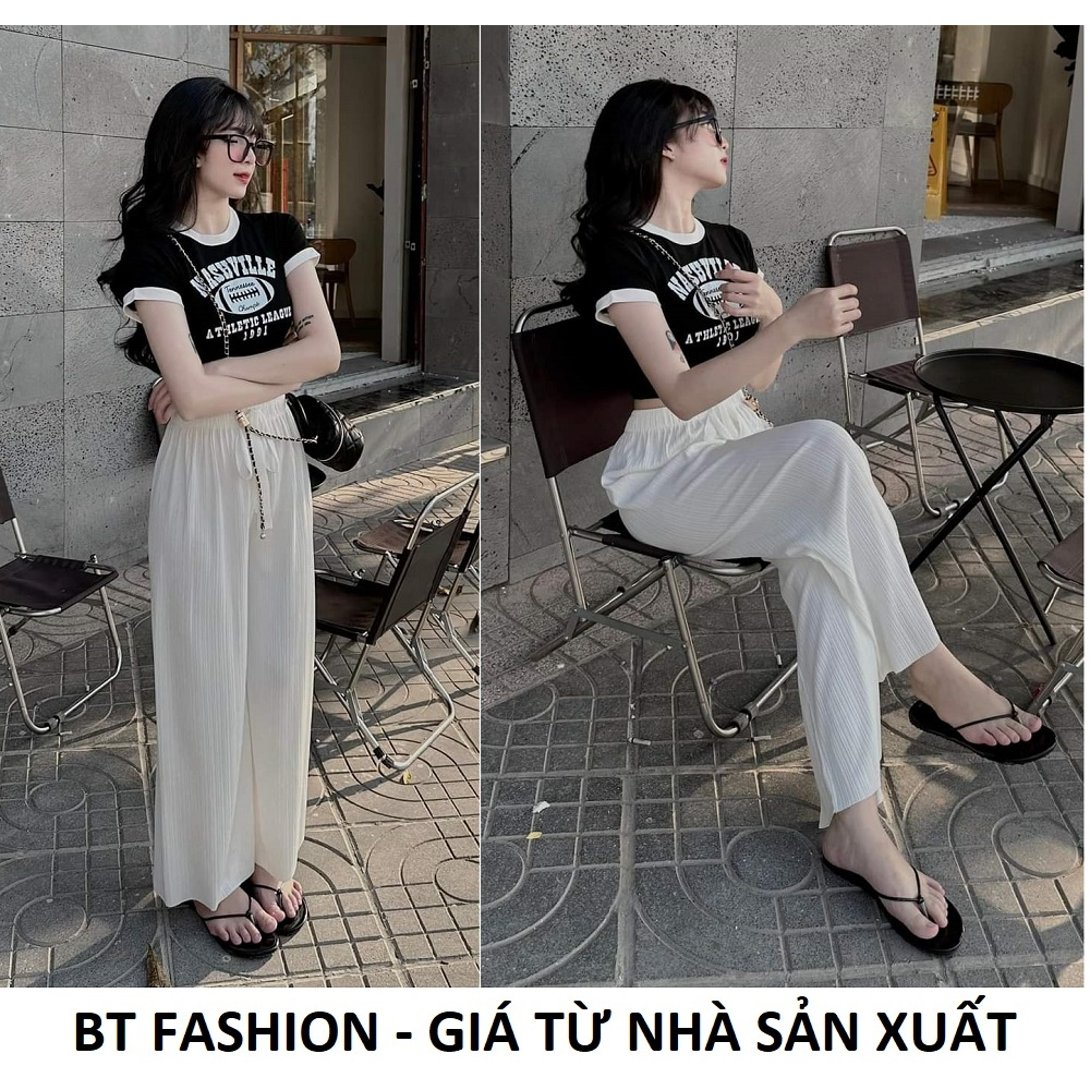 Quần Thun Tăm Cao Cấp, Áo Thun Croptop Vải Xin - BT Fashion