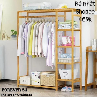 ( Gía Tận Xưởng )Kệ tủ treo quần áo hàn quốc 2 ngăn kiểu hàn Nội thất Decor FamilyKT Cao 1m5 Rộng 98cm Sâu 38cm Bh 2 năm