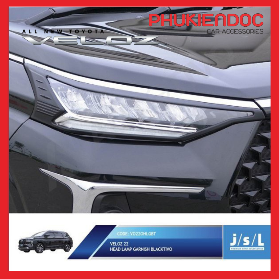 Ốp đèn pha hậu logo Toyota Veloz 2020 - 2023 nhập khẩu