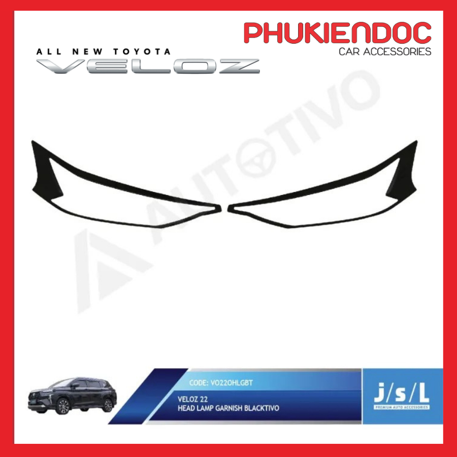 Ốp đèn pha hậu logo Toyota Veloz 2020 - 2023 nhập khẩu
