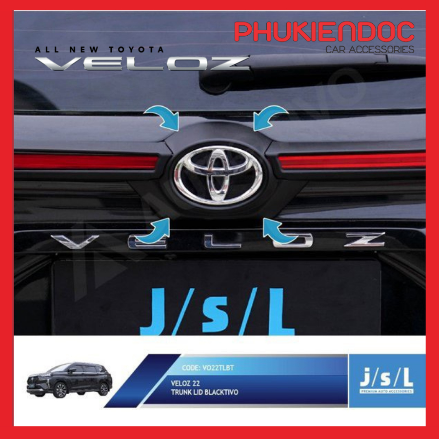 Ốp đèn pha hậu logo Toyota Veloz 2020 - 2023 nhập khẩu