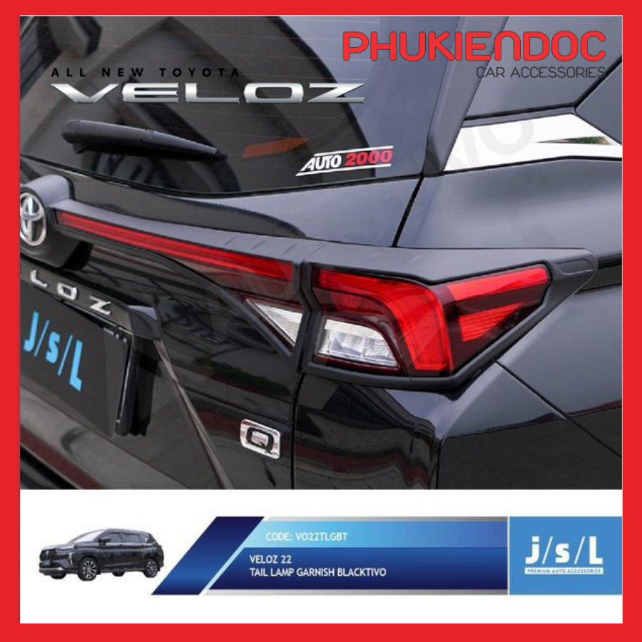 Ốp đèn pha hậu logo Toyota Veloz 2020 - 2023 nhập khẩu