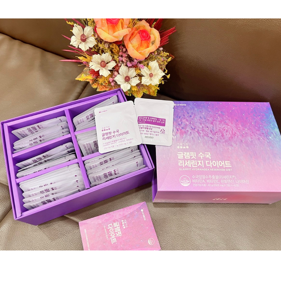VIÊN UỐNG GIẢM CÂN LG GLAMFIT HYDRANGEA RESERINGGE DIET (42 GÓI X 2 VIÊN). DATE 2025