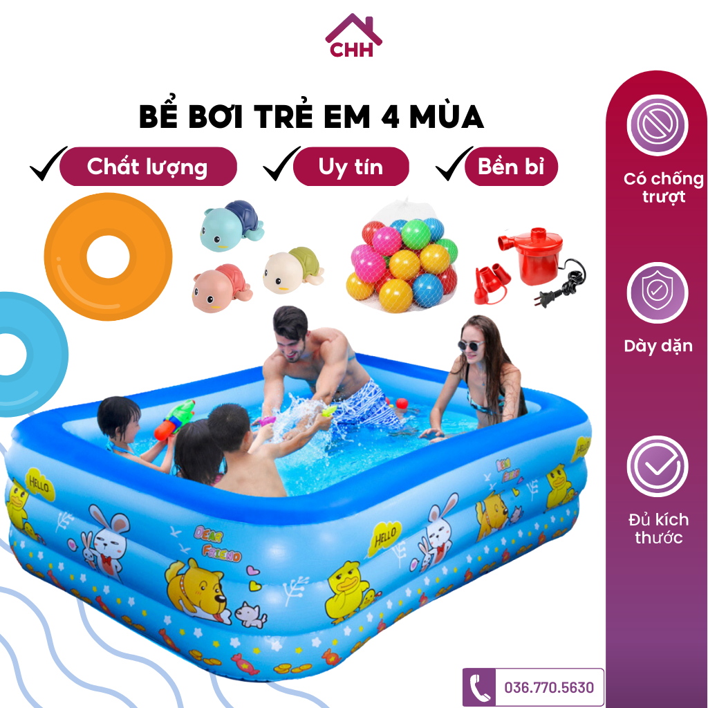 Bể Bơi Gia Đình KAW Chất Liệu PVC Cao Cấp, Đầy Đủ Kích Thước, An Toàn Khi Sử Dụng