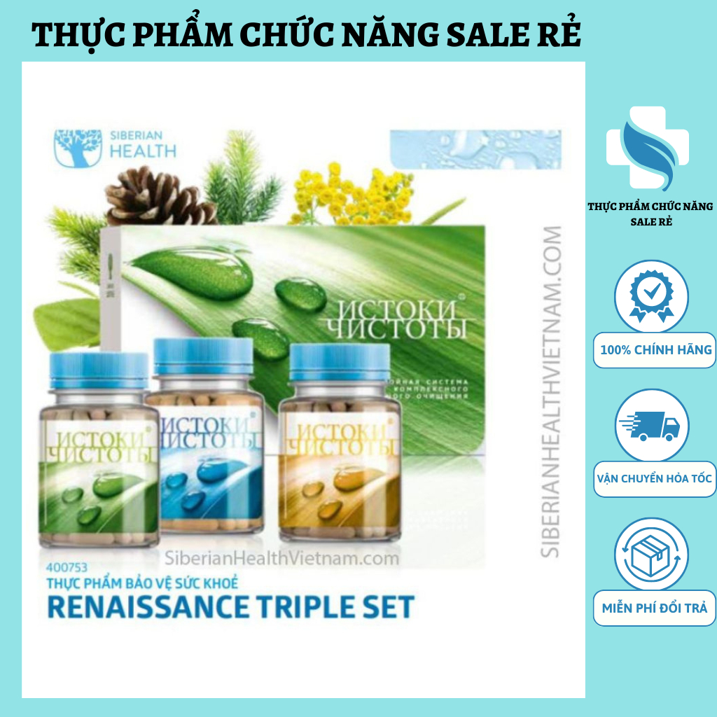 Bộ 3 Thải Độc Siberian Health Renaissance Triple Nga GIúp Thanh Lọc Cơ Thể Và Trẻ Hóa Tế Bào