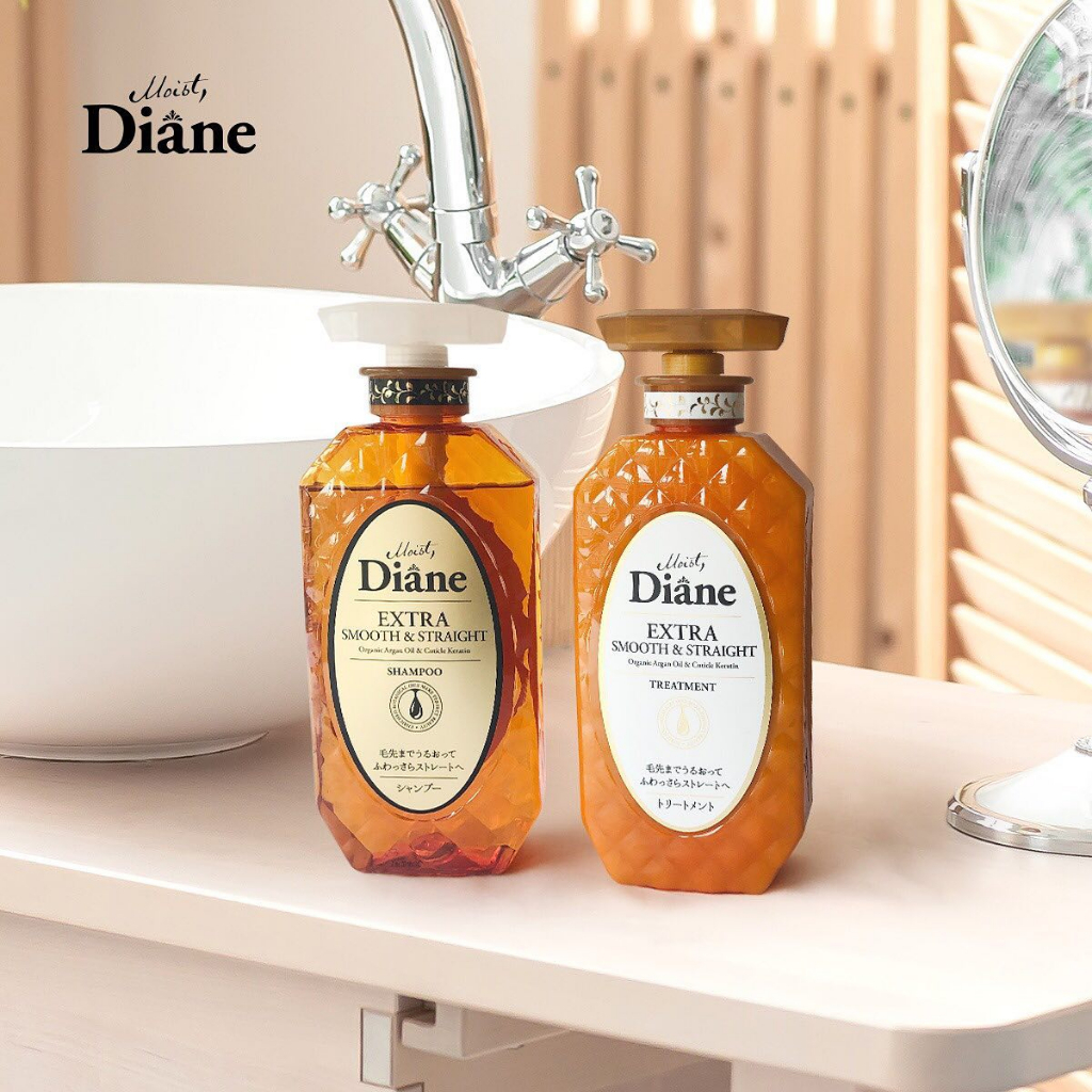 Dầu gội vào nếp thẳng mượt Moist Diane Extra Straight 450ml