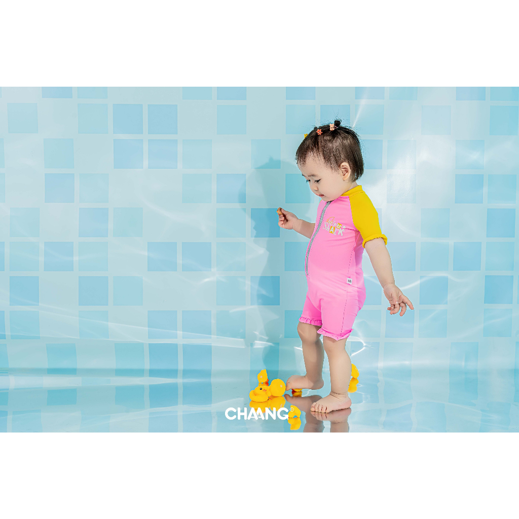 [CHAANG-FORM NHỎ MẸ TĂNG 2 SIZE] Bộ bơi liền khóa giữa ngắn Pool