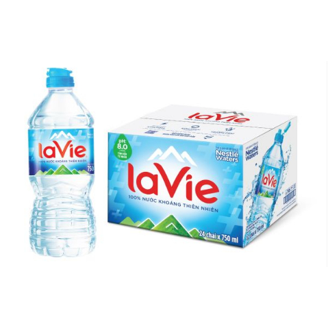 Nước khoáng thiên nhiên LaVie nắp thể thao 750ml (12 chai/thùng)