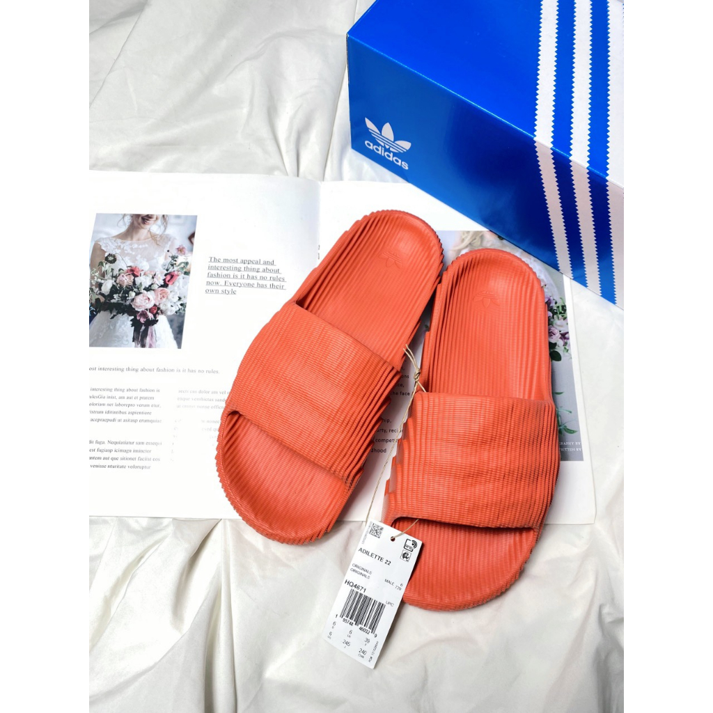 Dép Quai Ngang Adidas Adilette 22 Slides 'Preloved Red ' HQ4671 Màu Đỏ Cam| PiuPiu Authentic