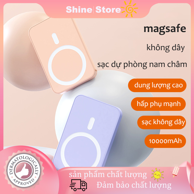 Sạc dự phòng không dây nam châm tiên tiến, 5000/10000mah, hỗ trợ sạc iphone/android