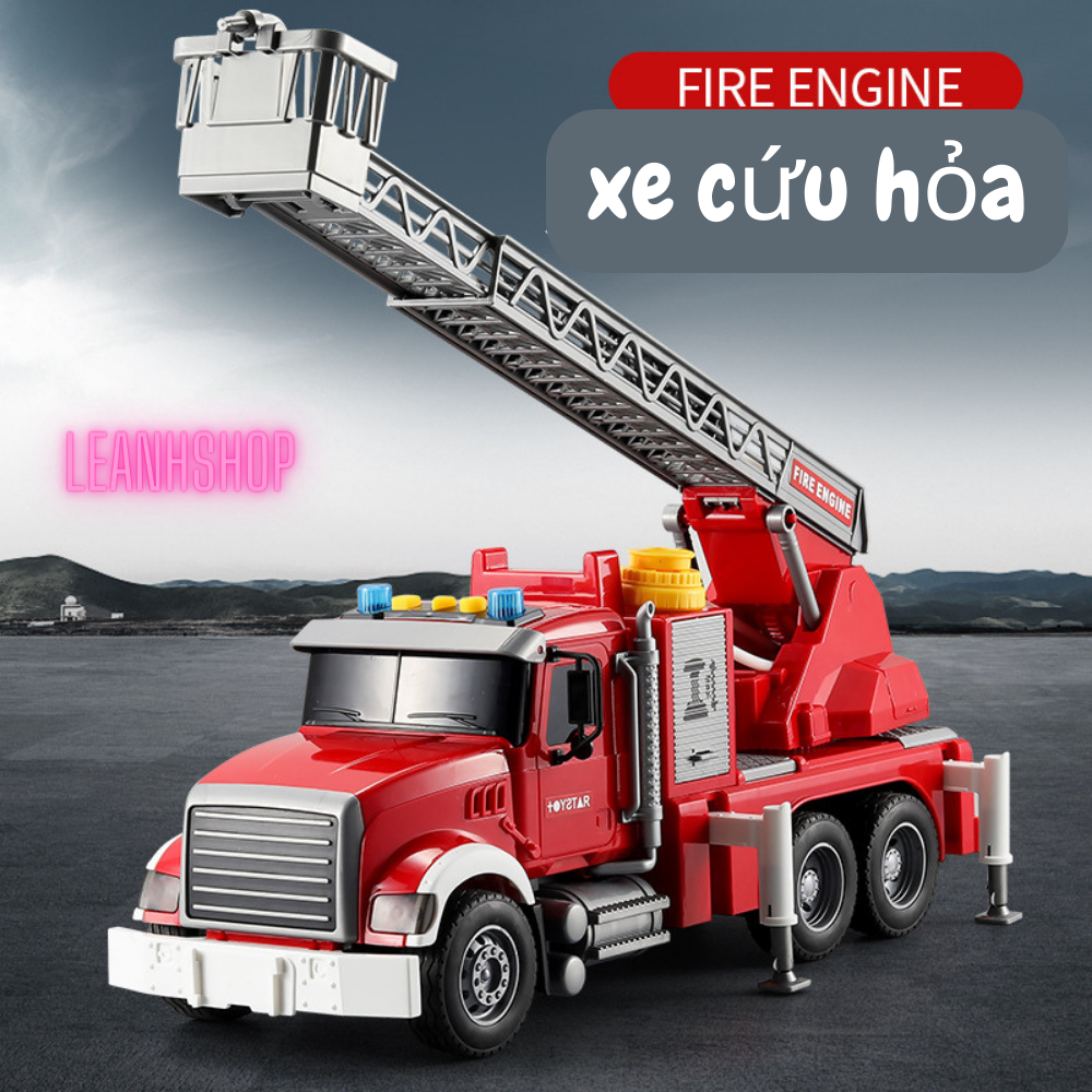 Xe ô tô đồ chơi trẻ em cỡ lớn cho bé trai mô hình cứu hỏa, cần cẩu, trộn bê tông, chở rác, cứu hộ, quà tặng sinh nhật