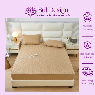 Ga chống thấm cotton trần bông kháng khuẩn, ga chống thấm ép nhiệt, ga giường cao cấp chống thấm nước