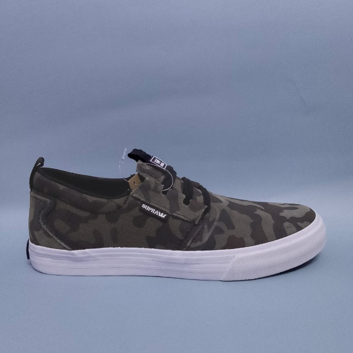 Giày Supra flow da lộn camo nam cổ thấp