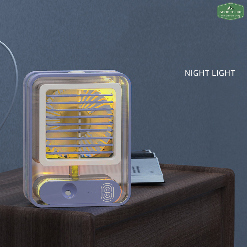 Quạt Điều Hòa Hơi Nước Mini Để Bàn GoodToLike 3 Chế Độ Gió, Đèn Ngủ.Quạt Phun Sương Hơi Nước Mini 1500Ml