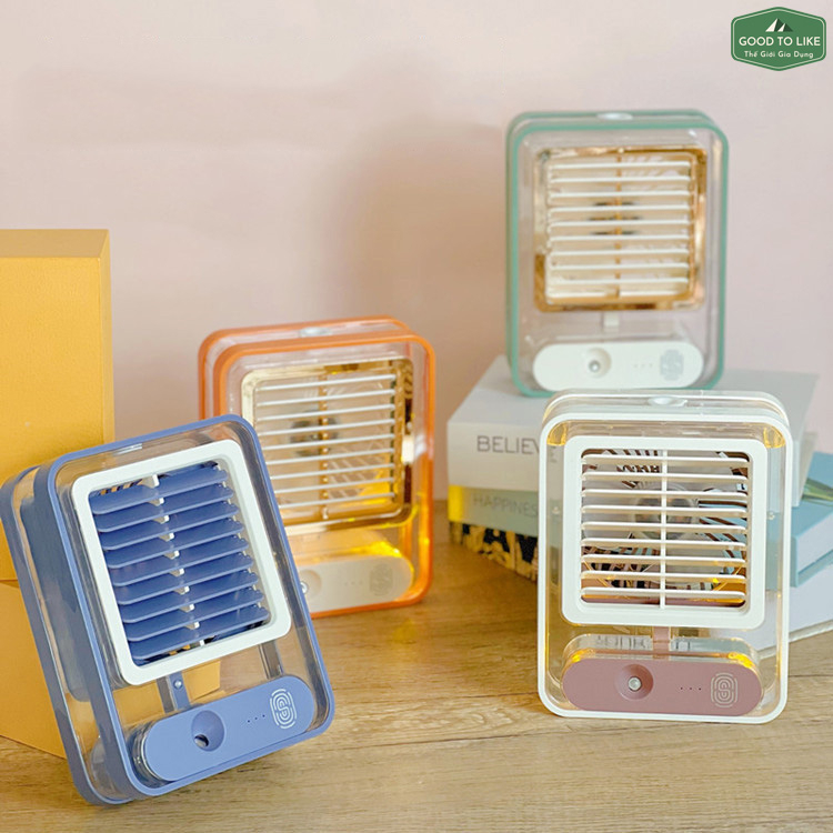 Quạt Điều Hòa Hơi Nước Mini Để Bàn GoodToLike 3 Chế Độ Gió, Đèn Ngủ.Quạt Phun Sương Hơi Nước Mini 1500Ml