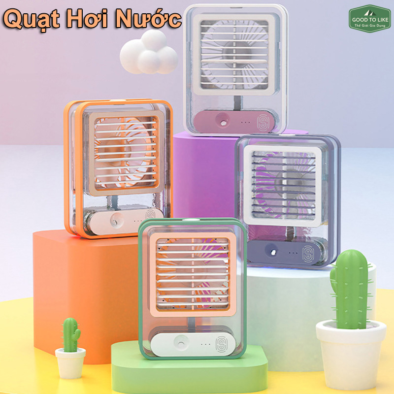 Quạt Điều Hòa Hơi Nước Mini Để Bàn GoodToLike 3 Chế Độ Gió, Đèn Ngủ.Quạt Phun Sương Hơi Nước Mini 1500Ml