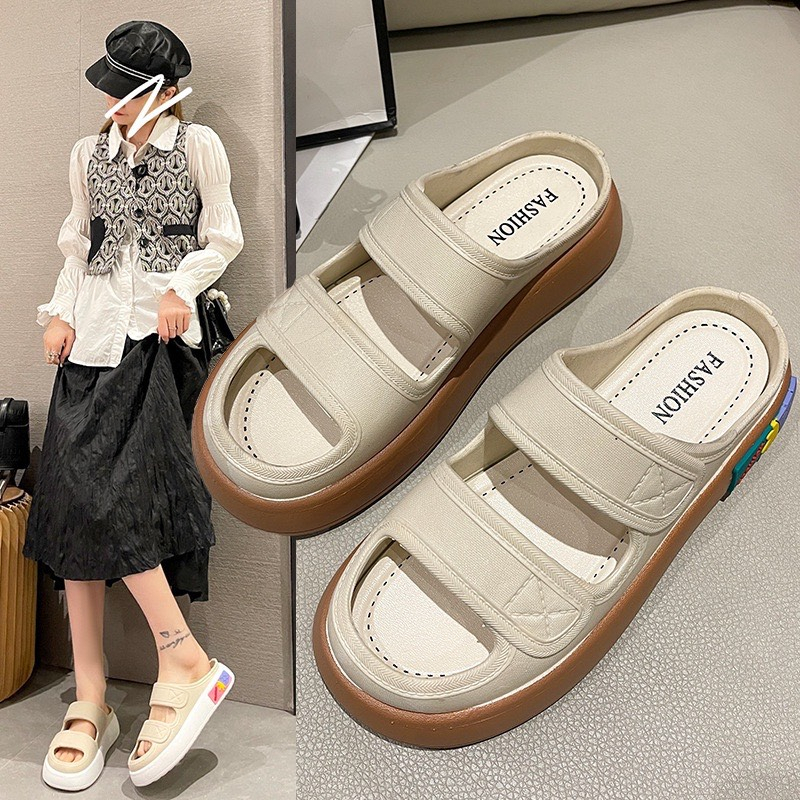 Dép quai ngang nữ 2 quai, dép lê nữ độn đế cao 4cm, 2 quai siêu xinh size 36>41