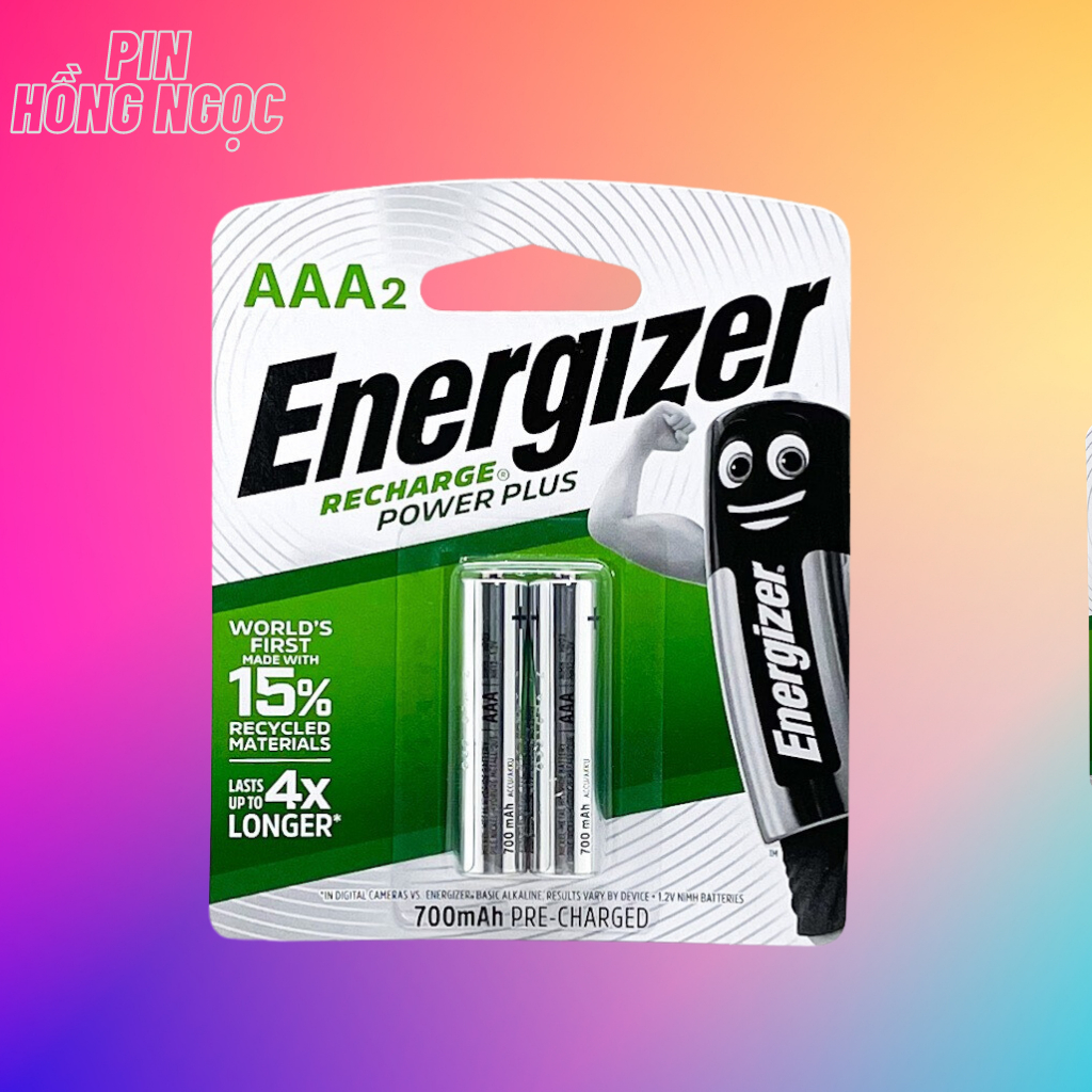 Vỉ 2 Viên Pin Sạc AAA Energizer 700mAh NH12URP2 - Hàng chính hãng