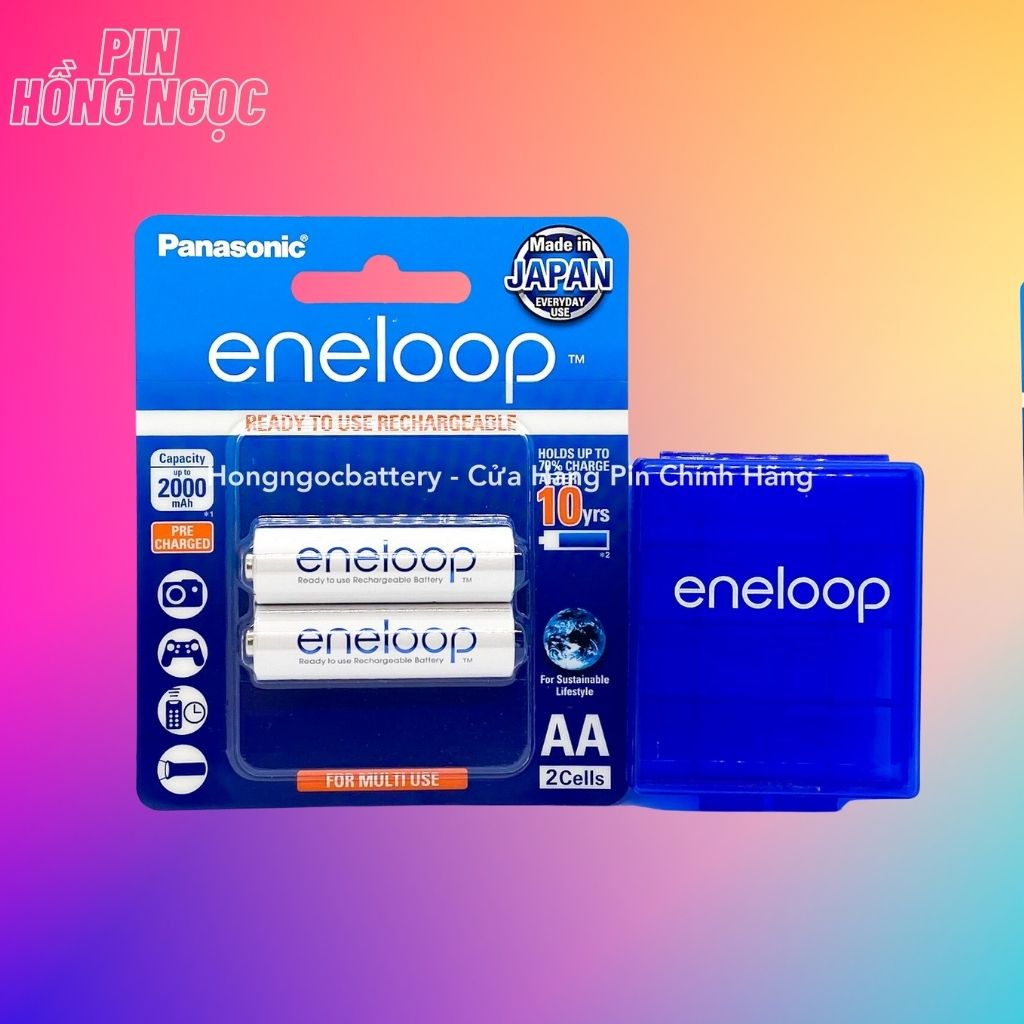 Vỉ 2 viên Pin sạc Eneloop AA Panasonic 2000mAh chính hãng
