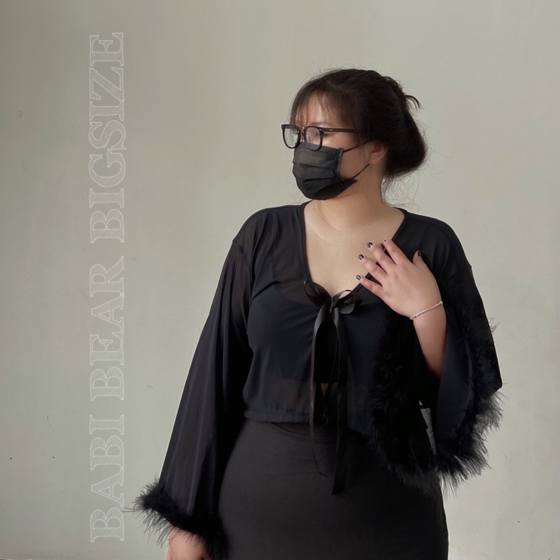 ÁO CARDIGAN LƯỚI TAY PHỐI LÔNG SANG CHẢNH 2023 BIGSIZE 60-90KG ẢNH THẬT NHÀ EM 100% nha