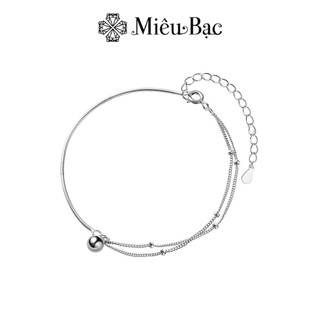 Lắc tay bạc nữ Miêu Bạc bi hai dây chất liệu bạc S925 thời trang phụ kiện trang sức L400448